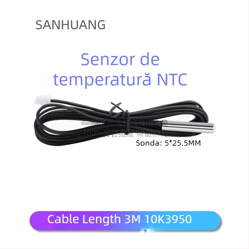 Senzor de temperatură cu termistor - sondă, 3950 NTC, 10K, precizie 1%