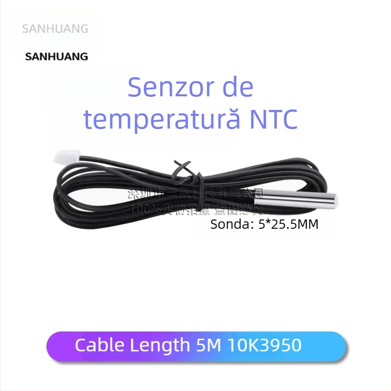 Senzor de temperatură cu termistor - sondă, 3950 NTC, 10K, precizie 1%