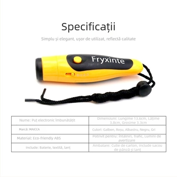 Fluier electronic pentru arbitru, cu trei tonuri, sunet puternic, ABS, pentru baschet și fotbal, utilizare în aer liber
