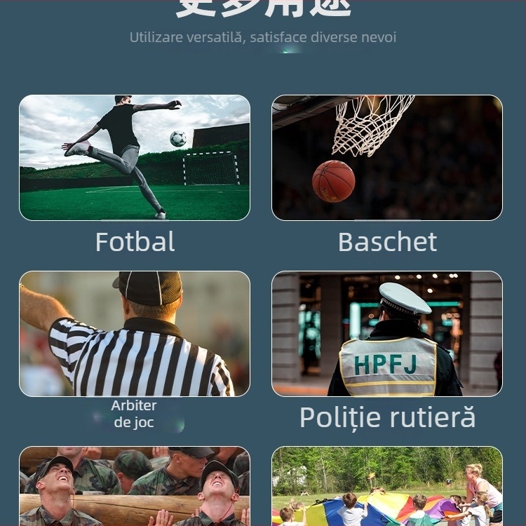 Fluier profesionist de arbitru pentru antrenamente în aer liber — sunet înalt, utilizare de salvare/supraviețuire, potrivit pentru baschet și educație fizică