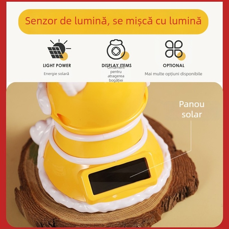 Ornament auto cu dansul leului, solar – plastic, brand Sail, stil tradițional chinezesc, formă desen animat, funcție de binecuvântare, decor pe bordul mașinii