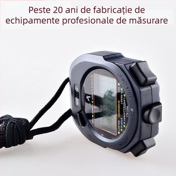 Tianfu PC3830A — Cronometru electronic cu calendar, alarmă și numărătoare inversă; carcasă ABS, impermeabil, pauză, suprafață antiderapantă, afișaj cu trei rânduri