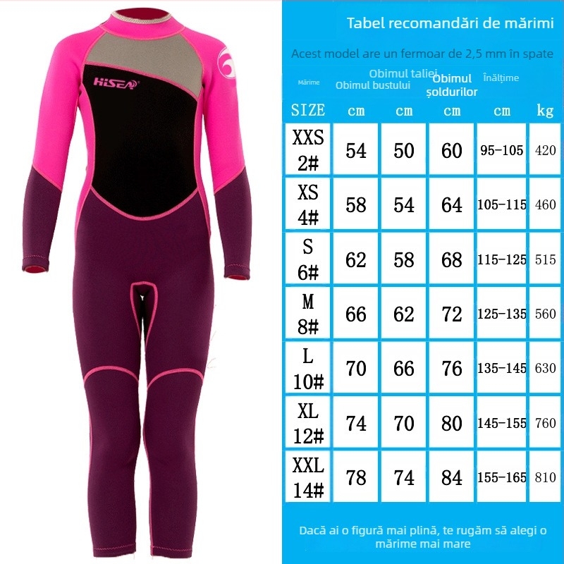 Costum de baie pentru copii, cu mâneci lungi, o singură piesă, din lycra, imprimeu desen animat