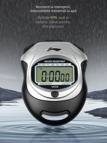 Li Ning ceas electronic cu corp din ABS, rezistent la apă, funcție de pauză, anti-derapant (53 g, afișaj pe un singur rând)