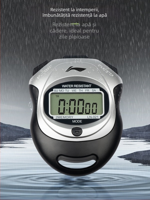 Li Ning ceas electronic cu corp din ABS, rezistent la apă, funcție de pauză, anti-derapant (53 g, afișaj pe un singur rând)