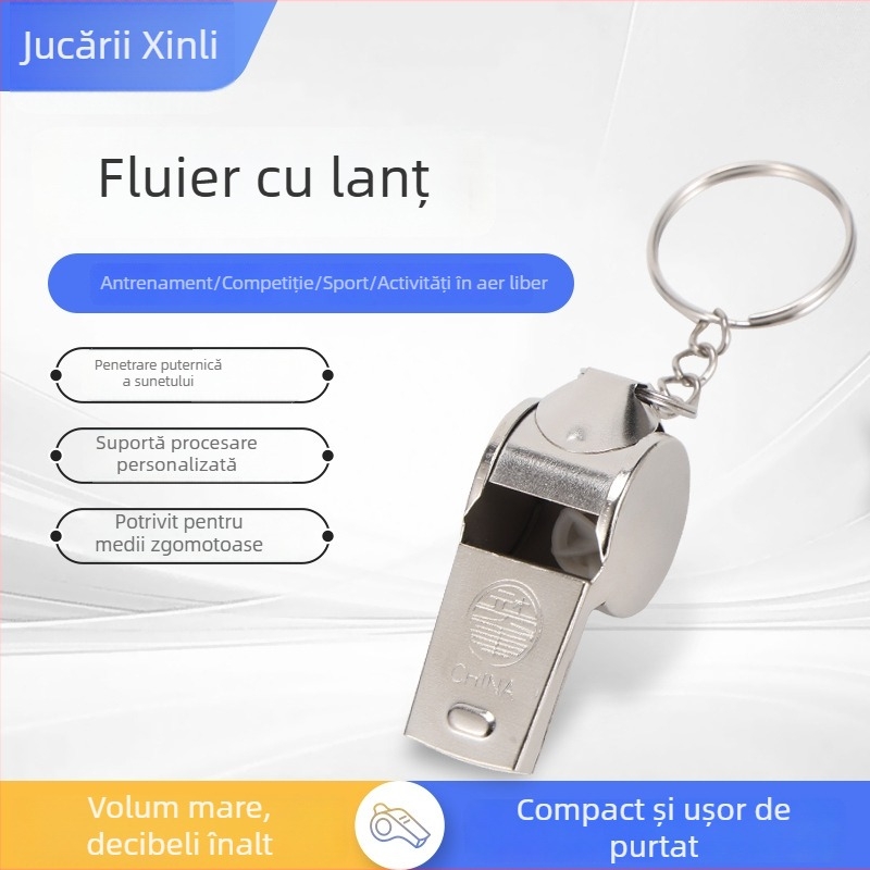 Fluier din fier, dimensiune mică; imprimare a logo-ului disponibilă; personalizabil; potrivit pentru alergare, ciclism, drumeții, fitness și înot