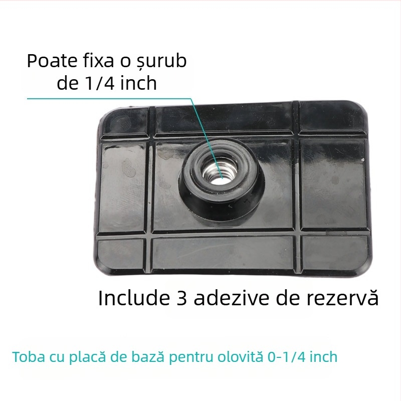 Suport auto pentru telefon cu accesoriu cap balon, montură pe bord cu bandă adezivă, 1/4 inch la 17 mm cap balon, compatibilitate generală, pentru camere sportive