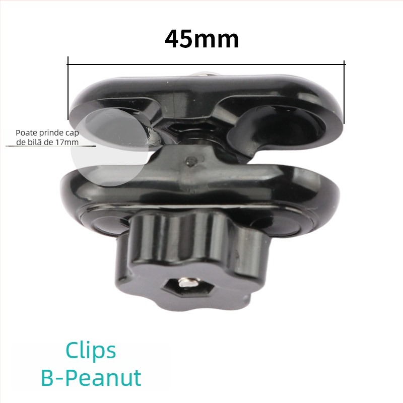 Suport auto pentru telefon cu accesoriu cap balon, montură pe bord cu bandă adezivă, 1/4 inch la 17 mm cap balon, compatibilitate generală, pentru camere sportive