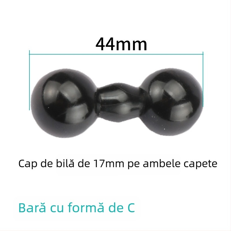 Suport auto pentru telefon cu accesoriu cap balon, montură pe bord cu bandă adezivă, 1/4 inch la 17 mm cap balon, compatibilitate generală, pentru camere sportive