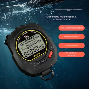 Cronometru electronic Yisheng pentru profesorii de educație fizică, rezistent la apă, cu pauză, afișaj cu trei rânduri, modele 810f (10 rânduri) / 8100f (100 canale)