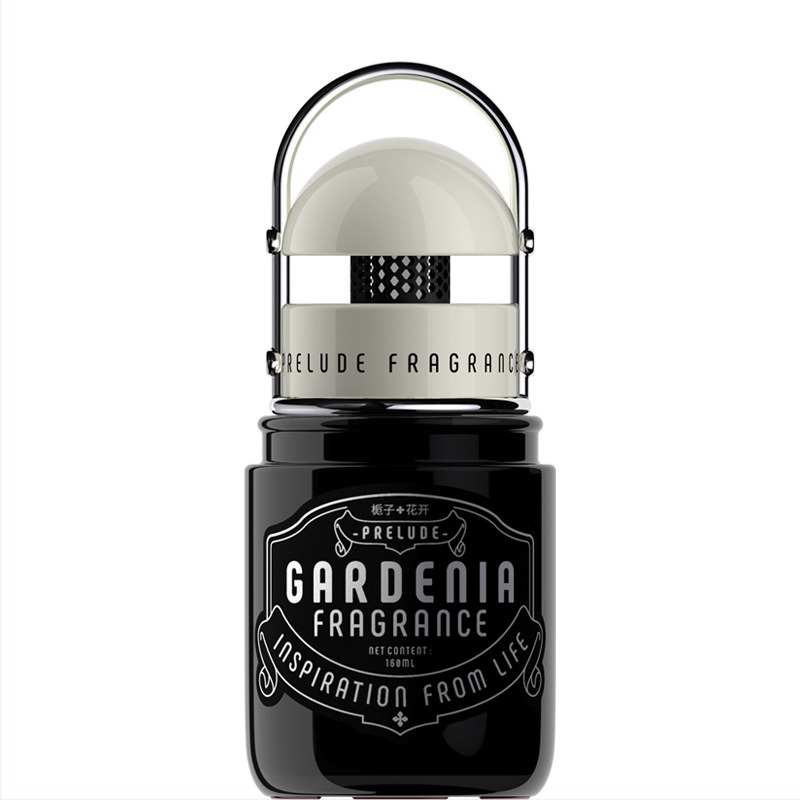 Aromă pentru mașină Gardenia în recipient din sticlă, montare pe scaun, durează peste 90 de zile