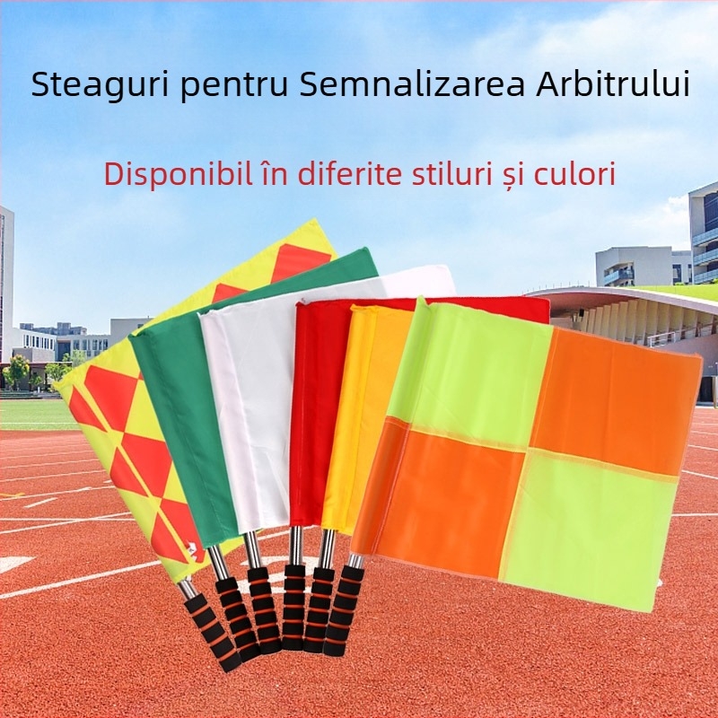 Steag de start pentru atletism - tijă din oțel inoxidabil, steag din țesătură, mâner din burete, modelul 5567, etichetă privată personalizabilă