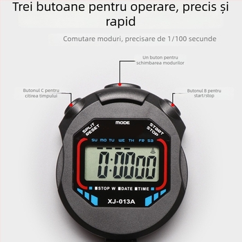 Cronometru electronic cu carcasă din aliaj de aluminiu, rezistent la apă, pauză, antiderapaj, pentru alergare