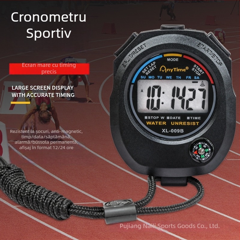 Cronometru electronic ABS carcasă, dimensiuni 62×82×22 mm, greutate 50 g, afișaj cu 2 canale