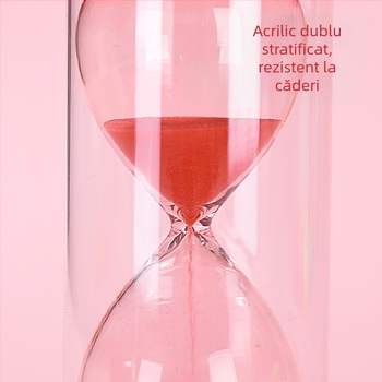 Set clepsidră hexagonală – cronometru 10/30 de minute, lucrat manual, sticlă obișnuită, stil simplu modern