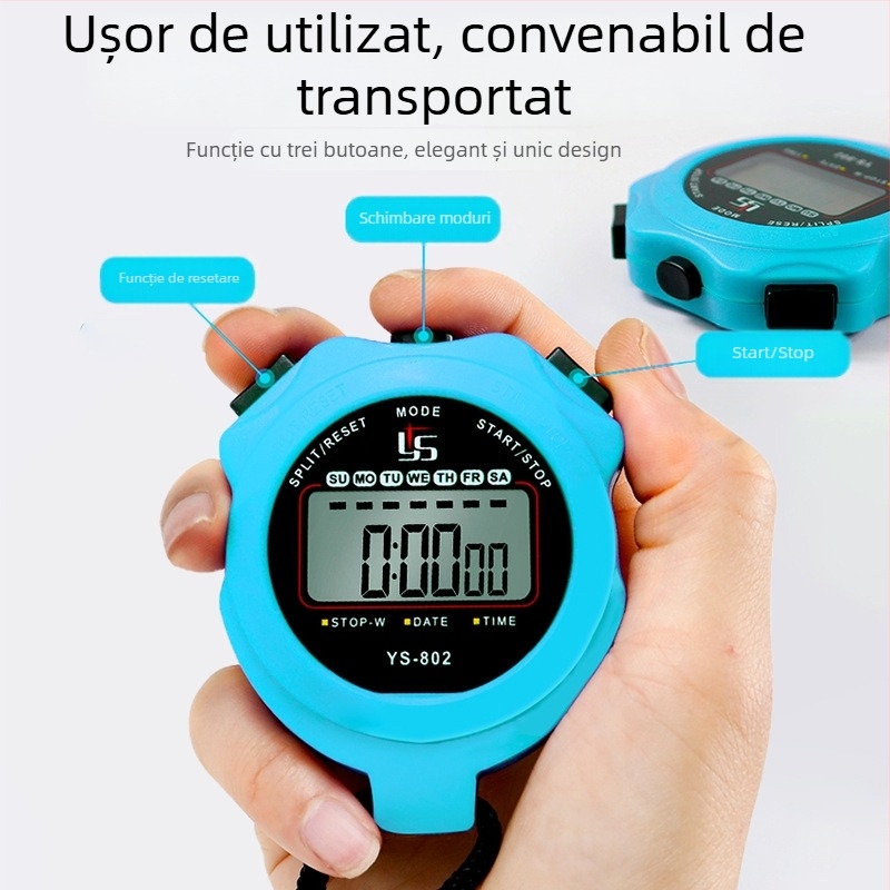Yisheng Cronometru electronic – impermeabil, cu pauză, carcasă ABS anti-alunecare, afișaj pe un singur rând