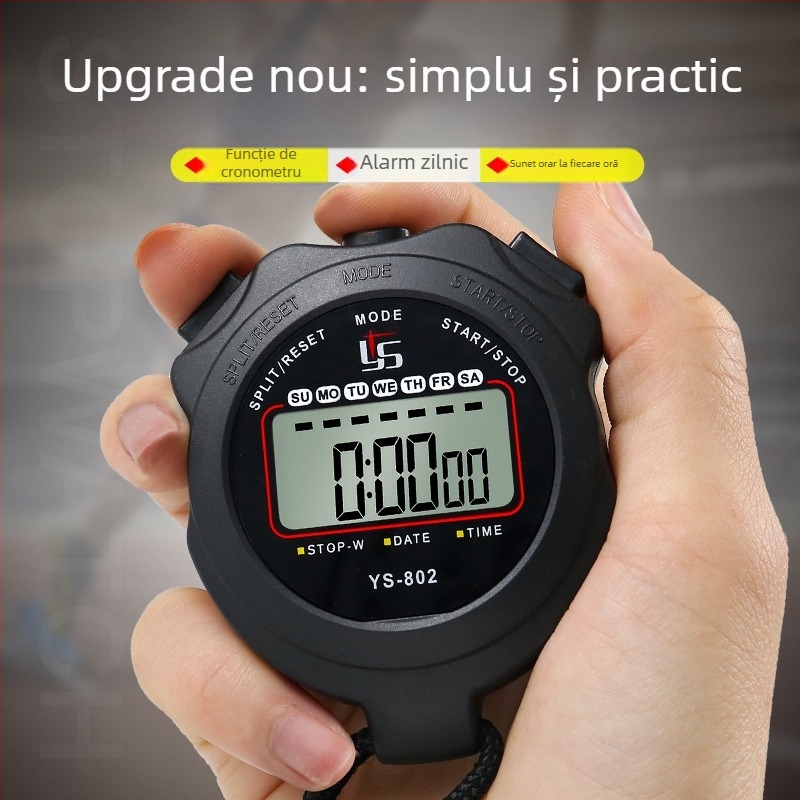 Yisheng Cronometru electronic – impermeabil, cu pauză, carcasă ABS anti-alunecare, afișaj pe un singur rând