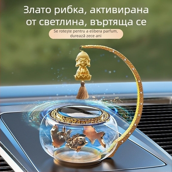 Difuzor de parfum din sticlă pentru mașină, ornament interior cu rotație solară și parfum de durată