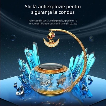 Difuzor de parfum din sticlă pentru mașină, ornament interior cu rotație solară și parfum de durată