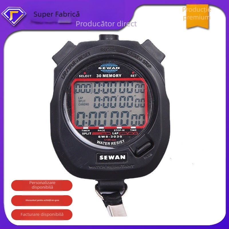 Cronometru electronic Thunder Win Card cu funcție pauză, carcasă din acril, nu este impermeabil, imprimare siglă disponibilă