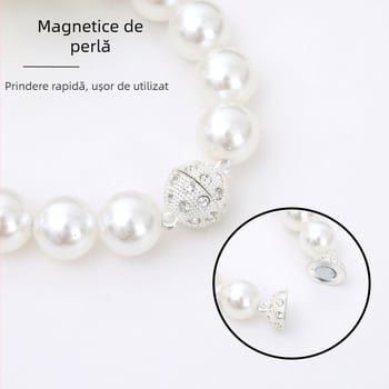 Curea de prindere pentru perdea Tulip Pearl Buckle, Material: Plastic + Magnet + Artă din Țesături, Stil: Lux Lejer, Export internațional exclusiv