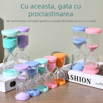 Kyushu Ceas de nisip Macaron pentru învățare, sticlă cu nisip, intervale de 3/5/30/60 minute, ornament creativ pentru birou