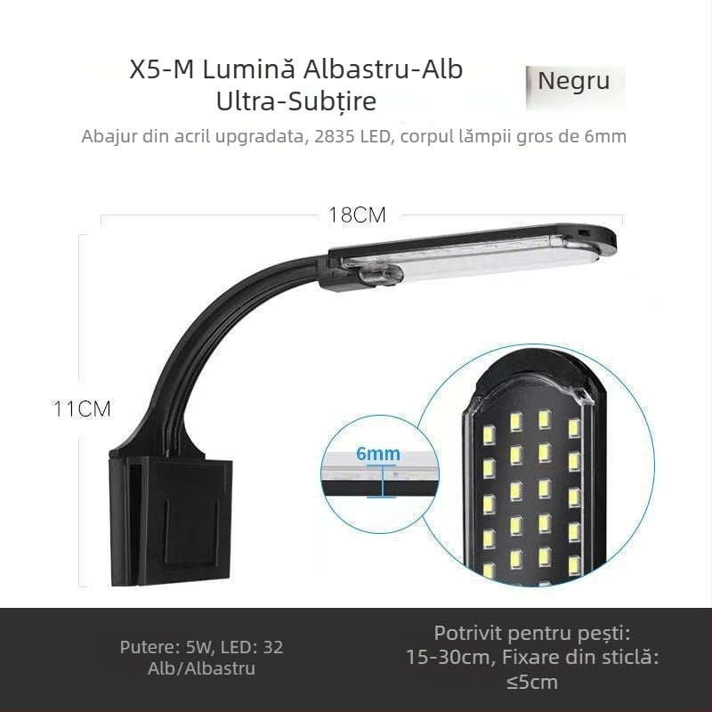 Lampa clip Oster pentru acvariu LED, 5W, Greutate 2, Fără import