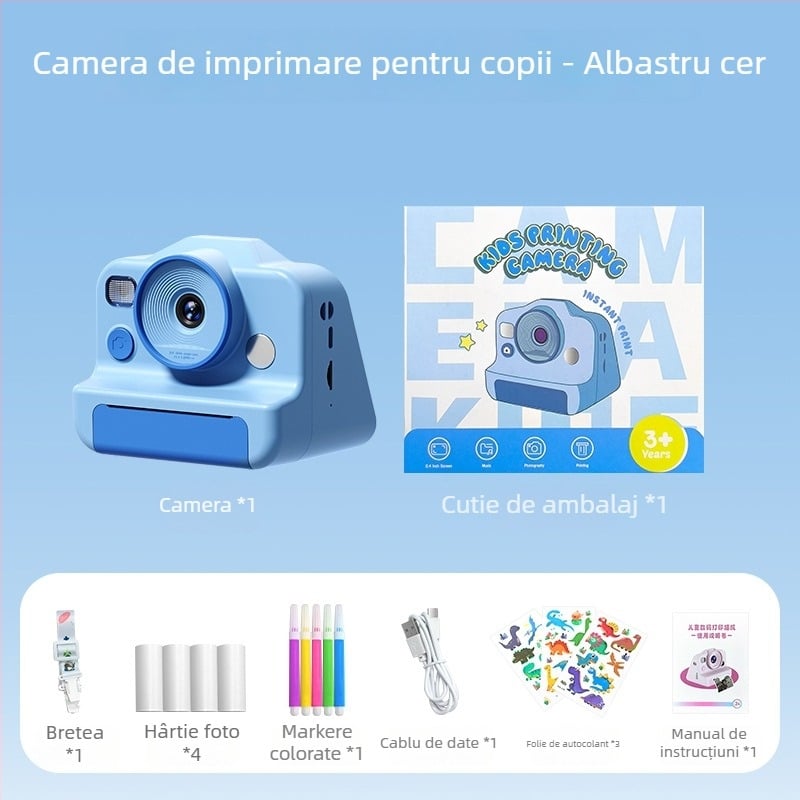 Cameră pentru copii cu imprimare CP01 – LCD de 2,4 inch, 48MP, card TF, carcasă ABS