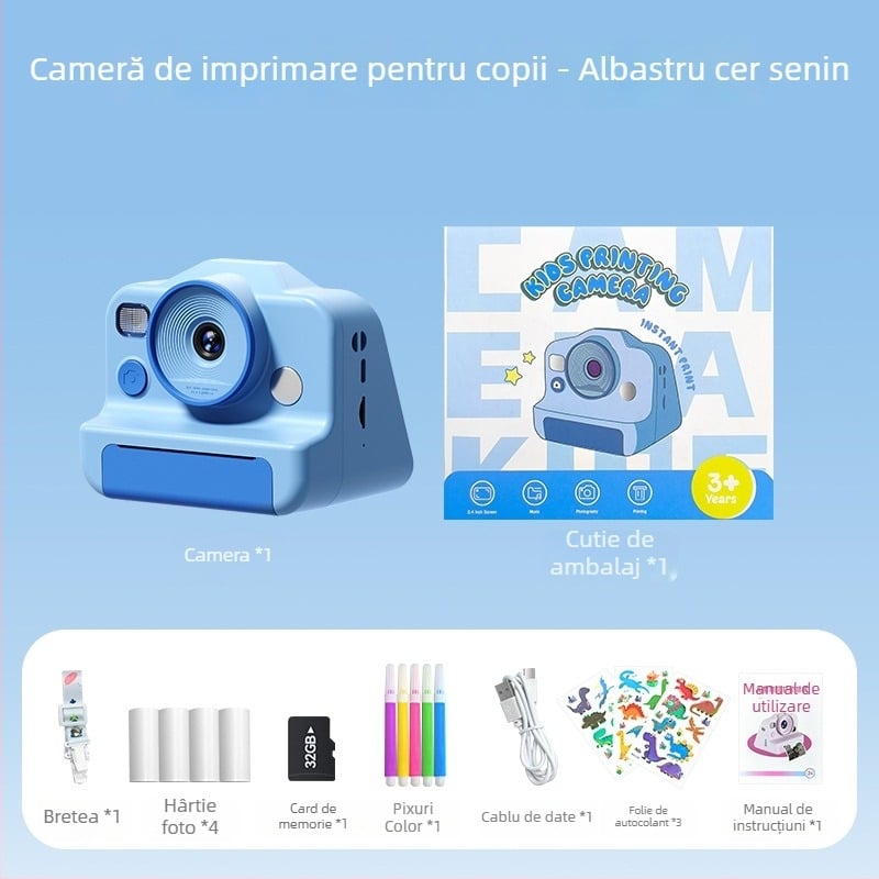 Cameră pentru copii cu imprimare CP01 – LCD de 2,4 inch, 48MP, card TF, carcasă ABS