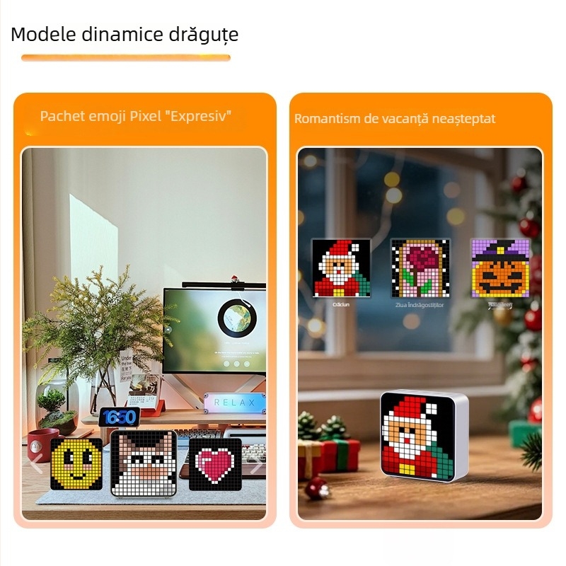 C027S Cronometru de antrenament cu monitorizare a ritmului cardiac — ceas de birou cu alarmă și lumină ambientală, ABS plastic, impermeabil, funcție de pauză, rezoluție 16×16