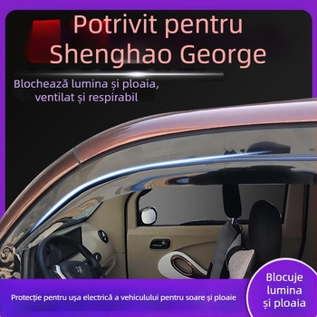 Visor de ploaie pentru fereastra vehiculului electric cu patru roți – Material PU; Protecție împotriva ploilor pentru fereastră; Fără prelucrare personalizată