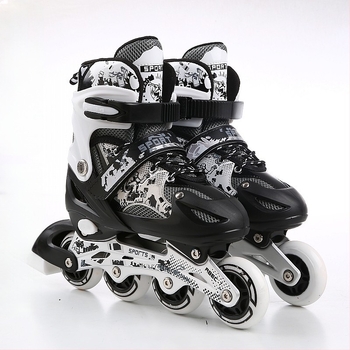 Patine cu role partea superioară PU + plasă; roți într-un singur rând; roți PVC; talpă din cauciuc; Juemei