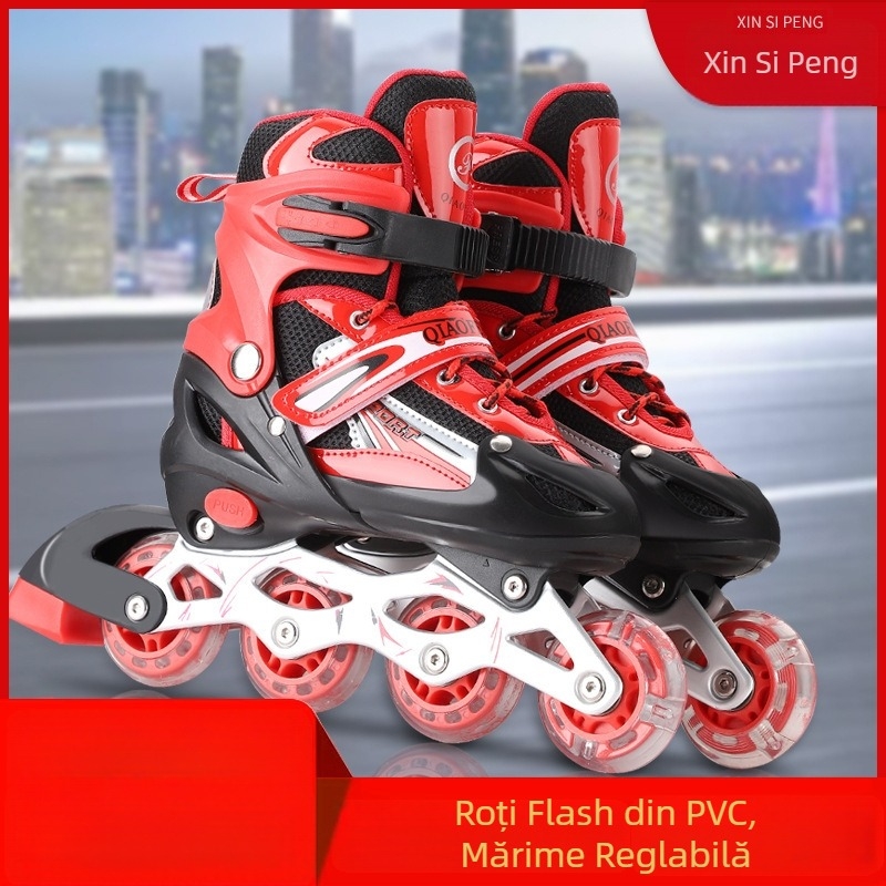 Patine cu role din plasă, roți într-un singur rând din PVC, talpă din plastic