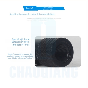 Adaptor de măsurare a presiunii pentru cilindrul de oxigen de scufundare, filet M18×1,5, afișaj luminos, 40 MPa