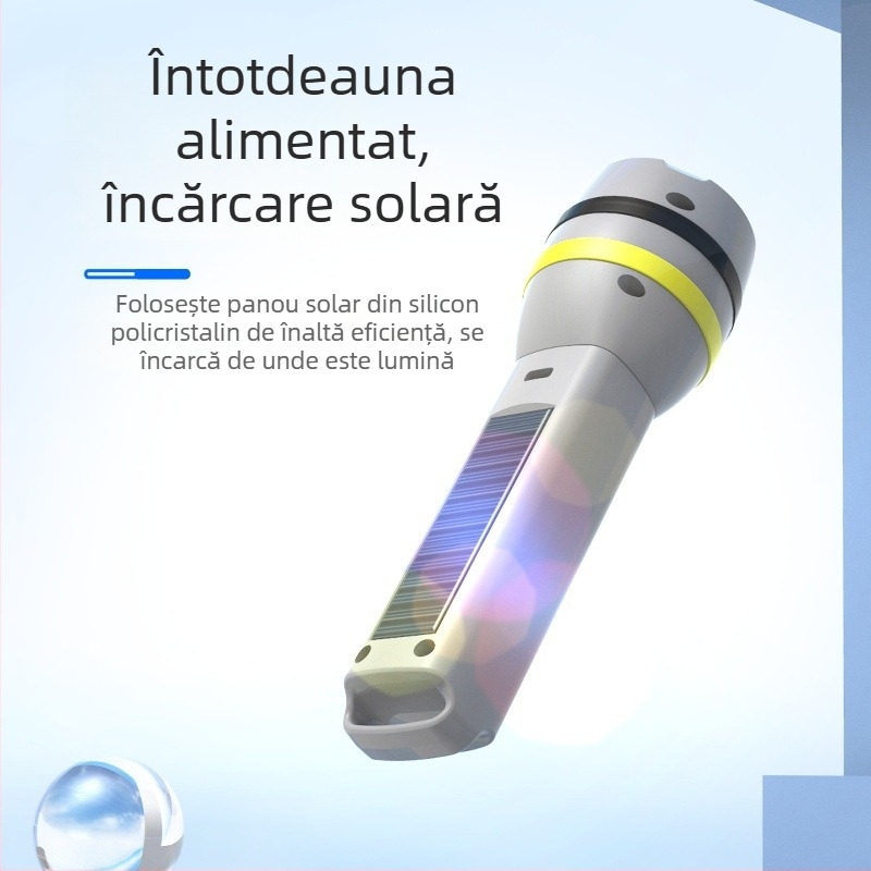 Fenar LED portabil pentru exterior — rază lungă, reîncărcabil, iluminare de urgență pentru autoprotecție, acționare manuală, 30W, 1200 mAh