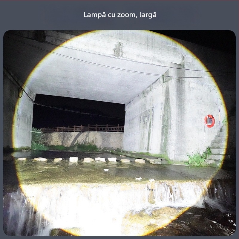 Fenar LED portabil pentru exterior — rază lungă, reîncărcabil, iluminare de urgență pentru autoprotecție, acționare manuală, 30W, 1200 mAh