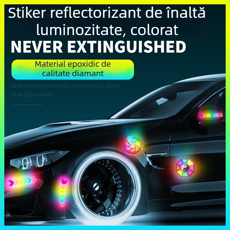 Bandă anticoliziune cu etichete reflectorizante colorate pentru uz general