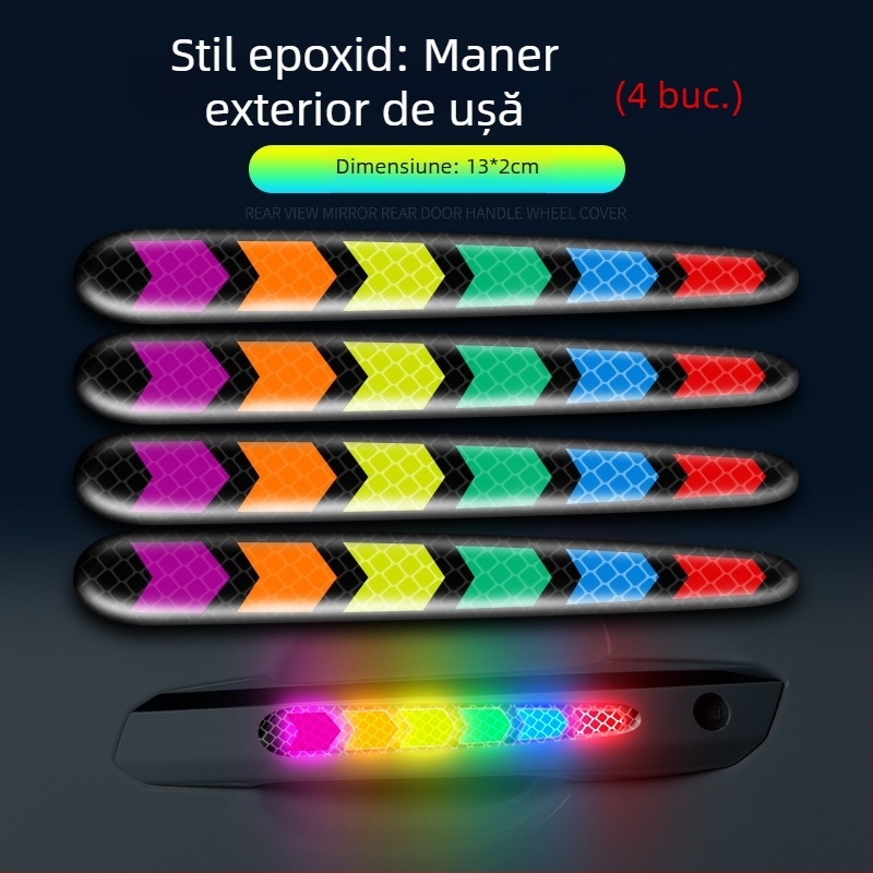 Bandă anticoliziune cu etichete reflectorizante colorate pentru uz general