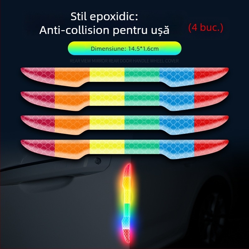 Bandă anticoliziune cu etichete reflectorizante colorate pentru uz general