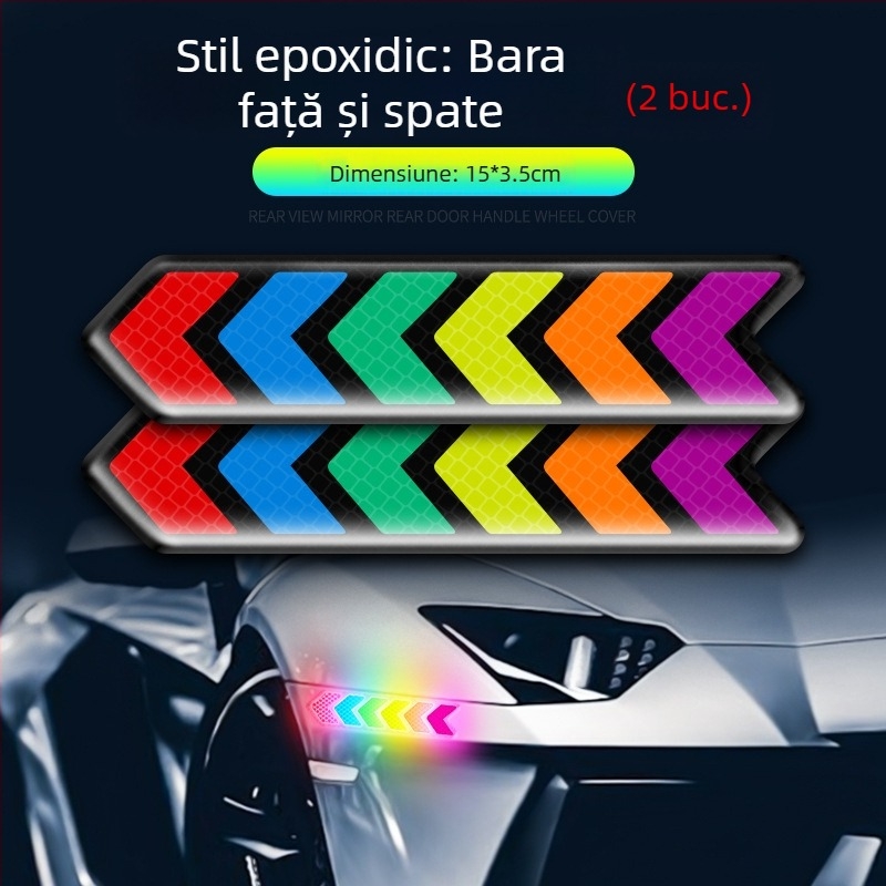 Bandă anticoliziune cu etichete reflectorizante colorate pentru uz general