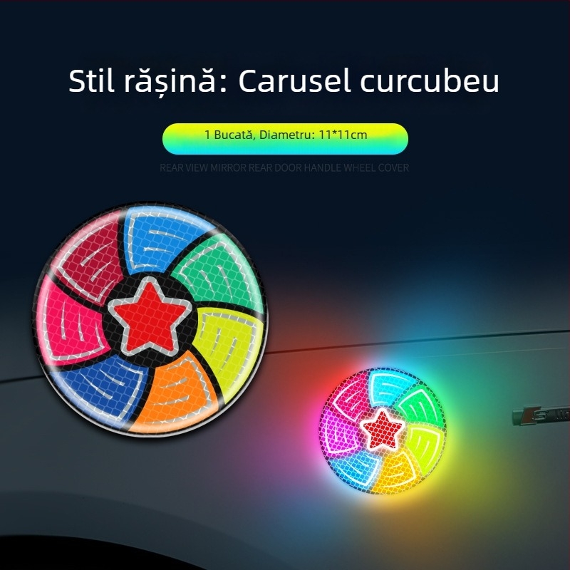 Bandă anticoliziune cu etichete reflectorizante colorate pentru uz general