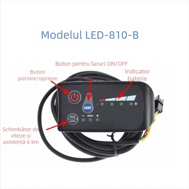 Zuncontrol S810 Display pentru bicicletă asistată de putere, 24/36/48V