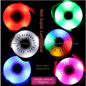 Patine pentru copii cu roți PU luminoase, partea superioară PU, rând unic