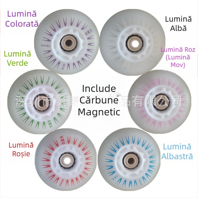 Patine pentru copii cu roți PU luminoase, partea superioară PU, rând unic