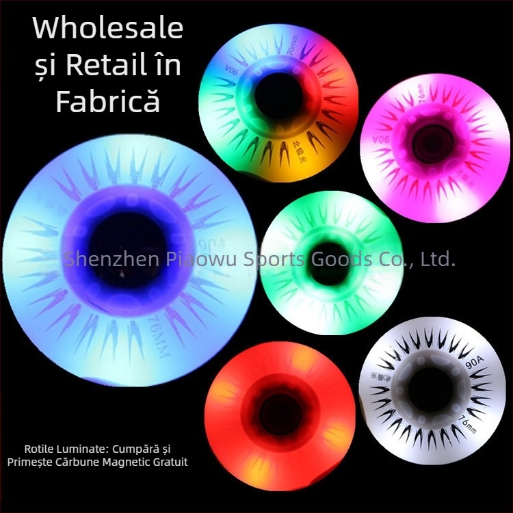 Patine pentru copii cu roți PU luminoase, partea superioară PU, rând unic