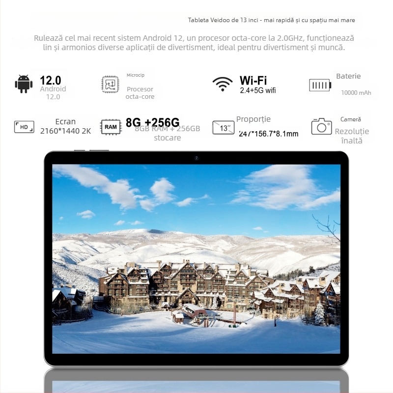 Tableta X30 cu 5G, Android, procesor quad-core, cameră 13 MP cu ecran HD pentru protecție a ochilor