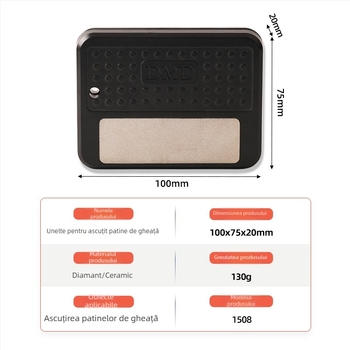Ascutitor pentru patinele de gheata, model 1508, abraziv emery, granulație 400, pentru ascuirea patinelor, greutate 116 g