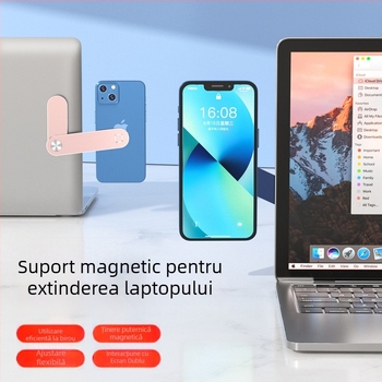 Suport pentru telefon și laptop, aliaj de aluminiu, suport magnetic pentru ecranul lateral, model SP21, anti vibrație