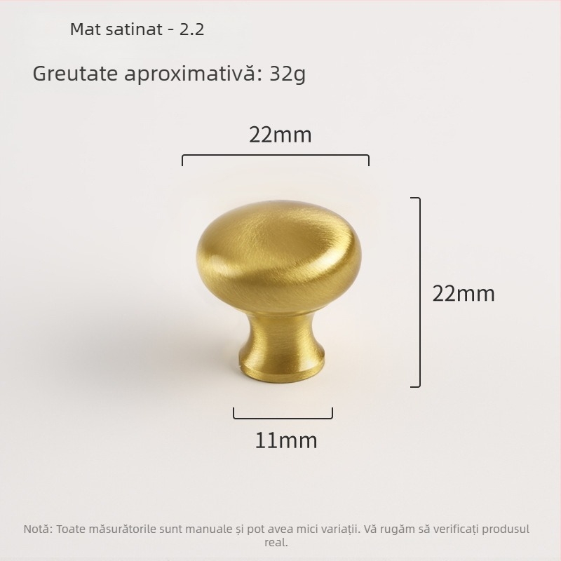 Mânere din alamă pentru ușile de dulap, sferice, cu un singur orificiu, montaj încastrat, stil nou chinezesc