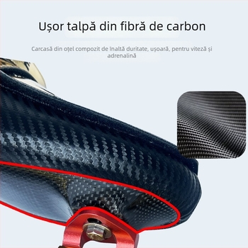 Pantofi de patinaj viteză, cu partea superioară din fibră de carbon și lame din oțel inoxidabil – pentru adulți, pantofi de patinaj pe gheață